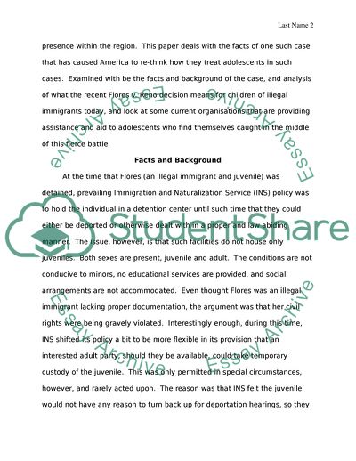 Facts and Background - Flores v Reno