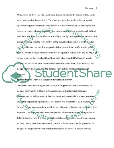 Traits of a successful Byzantine emperor from the perspective of Michael Psellus