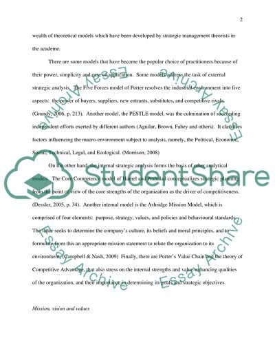 Models as Tools in Developing Strategic Fit