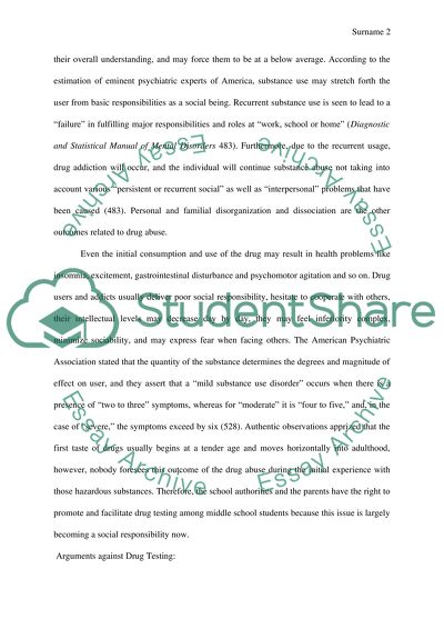 Should Middle School Students be Drug Tested