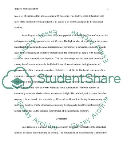 Impacts of Incarceration