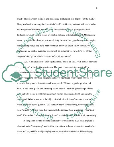 Speaking Slang, a Piece of Cake