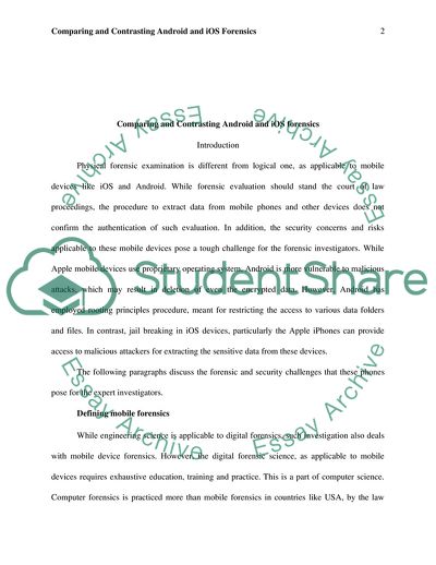 Comparing and Contrasting Android and iOS Forensics
