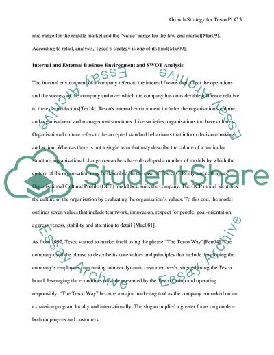 Growth Strategy for Tesco PLC