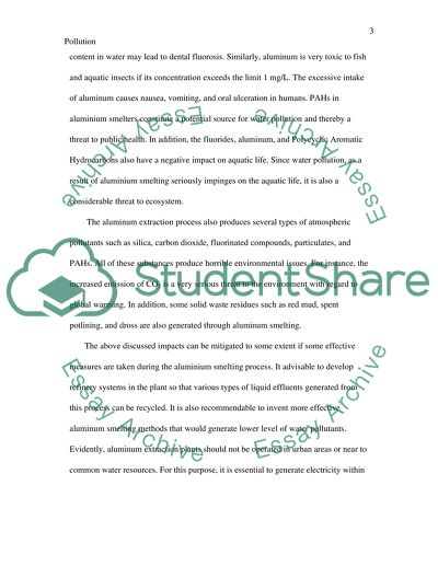 Pollution from a primary aluminum smelter for environmental law class