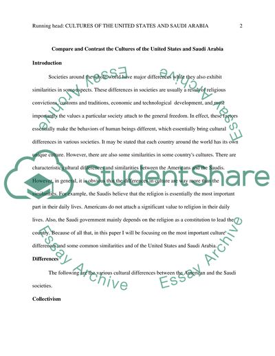Cultures of the United States and Saudi Arabia