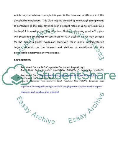 Whole Foods financial recommendation for the next 2 years