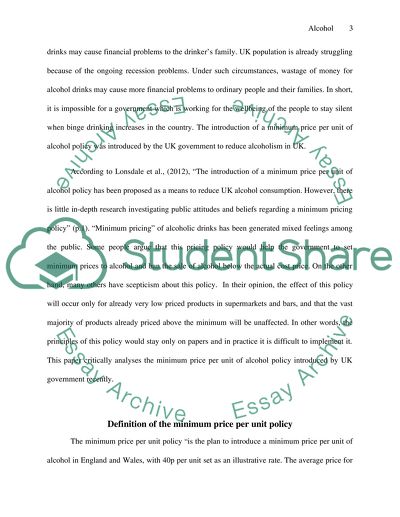Minimum Price per Unit for Alcohol Purchases