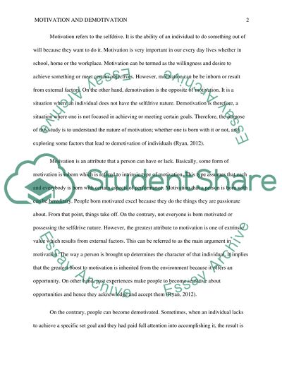 Issues in Motivation and Demotivation