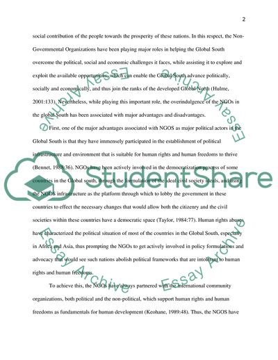 Non-Governmental Organisations as Major Political Actors in the Global South