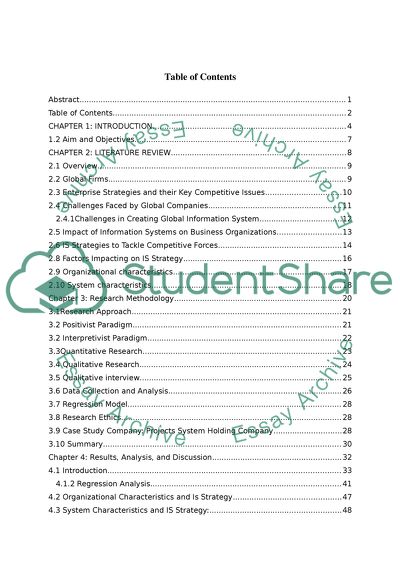 Factors Determining the Information System Strategy for Global Firms