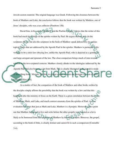 First Book of the New Testament, Matthew