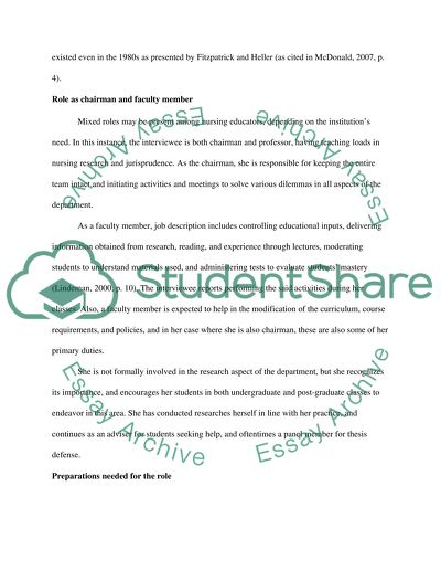 Nursing/Health Faculty member Inteview