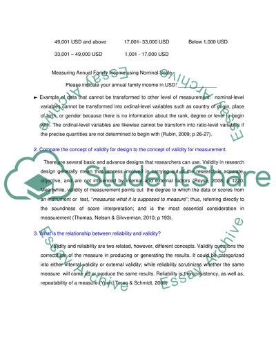 : Levels of Measurement and Concepts of Validity. Quantitative Research in Public Health,