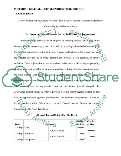 Statement of Owners Equity