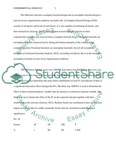 Experimental Designs II