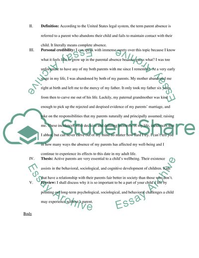 Parent absence and its effect on children