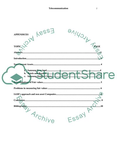 Fair Value Measurement in Samsung Telecommunication Organisation
