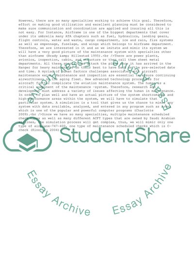 Building Simulation Model by Arena to Optimize Airplane C3 Check Maintenance