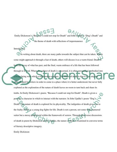 Emily Dickensons Because I Could Not Stop for Death and John Updikes Dogs Death