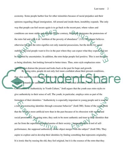 Authenticity and Nostalgia in the Retro Fad of the Twentieth Century