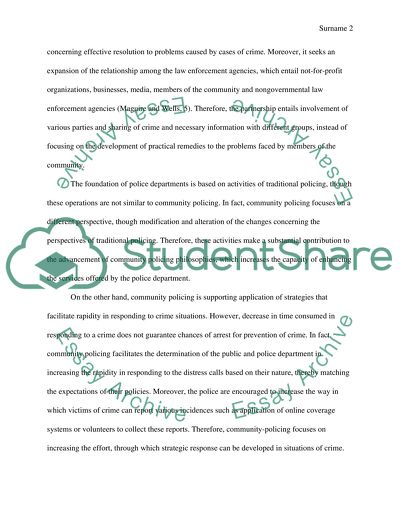 Community and Traditional Policing