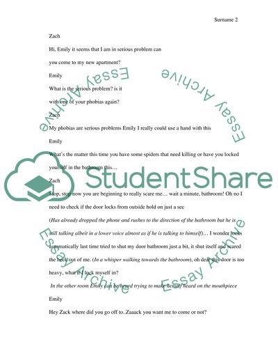 A short film Script about Zachs phobias