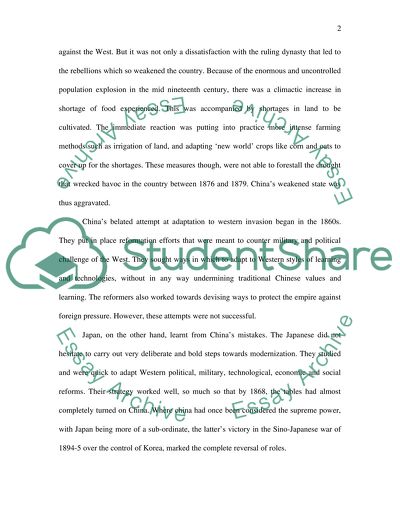Comparing and contrasting the modernisation efforts of nineteenthcentury China and Japan