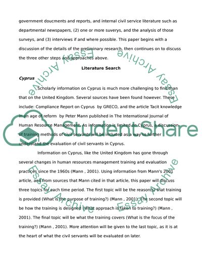 Comparison of the Evaluation of Civil Servants in Cyprus and the United Kingdom