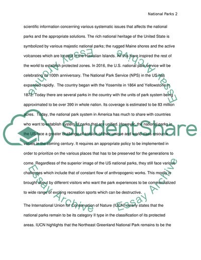 Conservation of State and National Parks