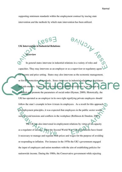 Regulation of Industrial Relations in the UK