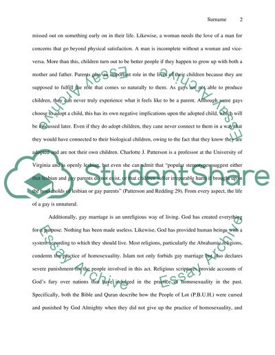 Implications of Gay Marriage Upon Society