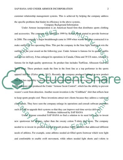 How SAP HANA Addressed Under Armours Corporate Problems