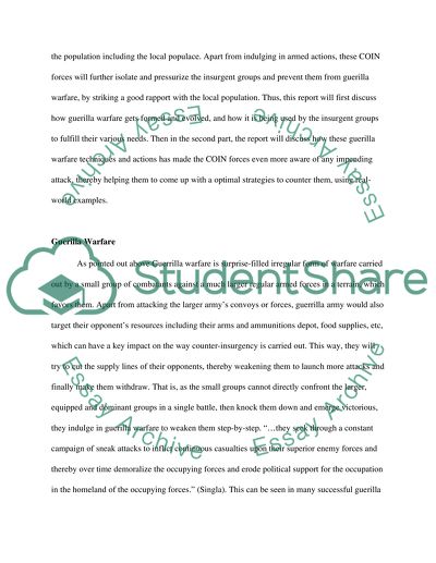 The Effects of Guerrilla Warfare on Counter Insurgency Operation