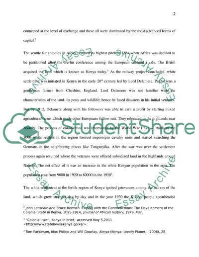Colonial Settlements in Kenya and Southern Rhodesia
