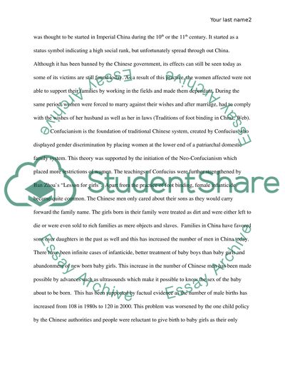 The Gender Class between the Past and Modern China