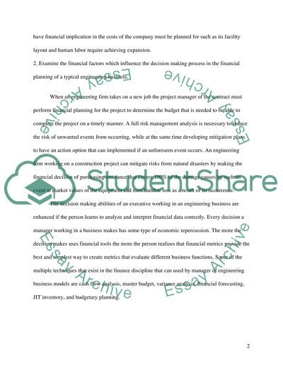 Financial Planning and Control