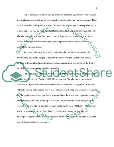 Human Resources Management is Fundamental to all Management Activity