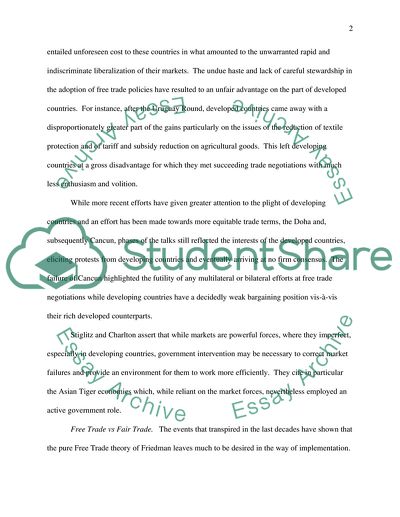 Free Trade and Fair Trade