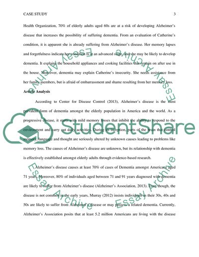 Elderly Adults and Alzheimer Disease