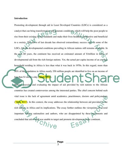 Aid Has Been Largely Ineffective in Promoting Development in Africa