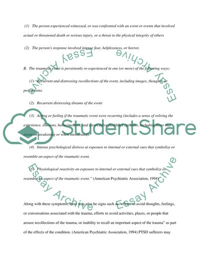 Post traumatic stress disorder