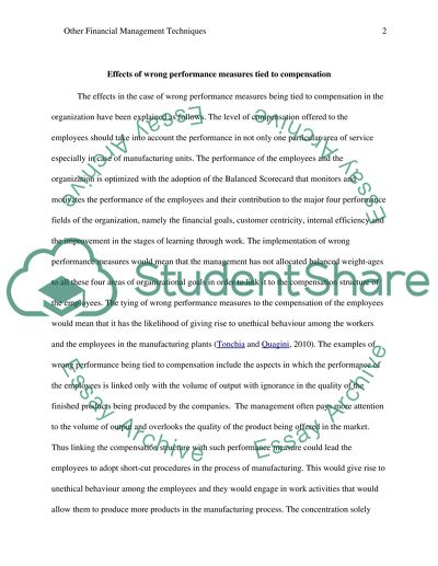 Other Financial Management Techniques