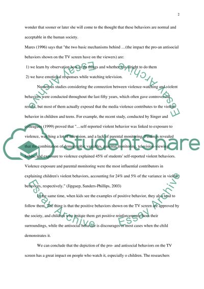 Antisocial and Prosocial Modeling