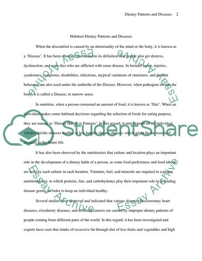 Habitual Dietary Patterns and Diseases