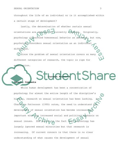 Sexual Orientation in Human Development
