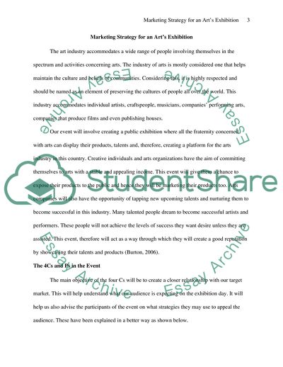 Marketing Strategy for an Arts Exhibition