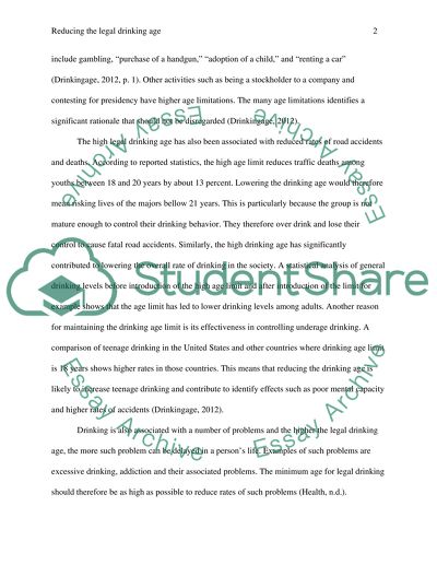 Reducing the Legal Drinking Age