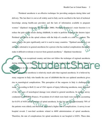 Healthcare in the US and Italy