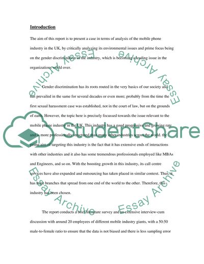 Sex Discrimination in the UK Mobile Phone Industry